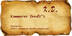 Kammerer Donát névjegykártya